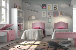 Dormitorio_infantil_dos_camas_cabecero_tela_Jun_Granada