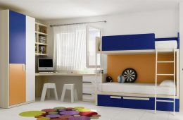 Dormitorio juvenil con literas dos colores