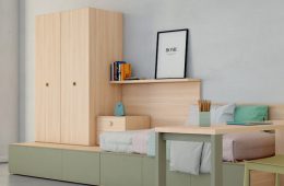 mueble cama con armario y escritorio