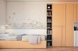 mueble cama con armario y zona de lectura