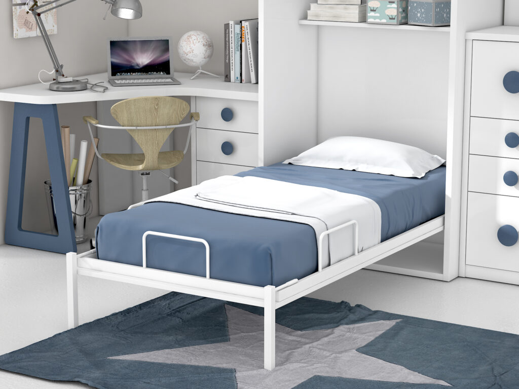 foto dormitorio con cama abatible
