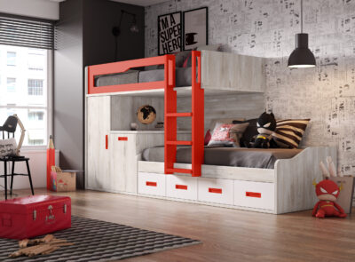 Dormitorios infantiles con camas tren, ideas para habitaciones compartidas